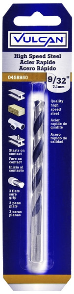 Vulcan 231671OR Jobber Drill Bit, 9/32 in Dia, 4-1/4 in OAL, 3-Flat Shank [SKU: ORG0458950]