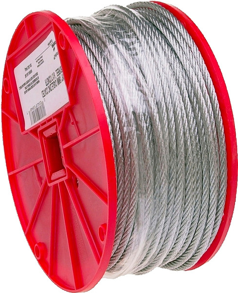 Campbell 7000827 Aircraft Cable, 1/4 in Dia, 250 ft L, 1400 lb Working Load, Galvanized [SKU: ORG6420566]