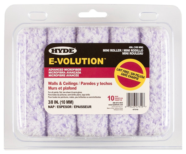 HYDE E-volution 47319 Mini Roller Cover, 3/8 in Thick Nap, 4 in L [SKU: ORG7415110]