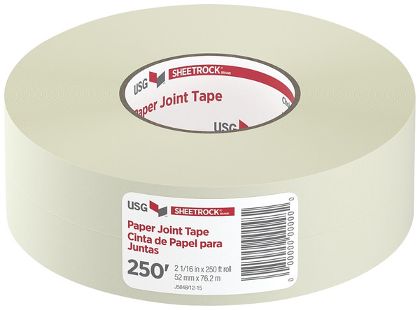 USG 382175020 Joint Tape, 250 ft L, 2-1/16 in W, 0.0085 mm Thick, Solid, White [SKU: ORG6046601]