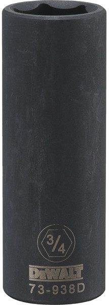 DeWALT DWMT73938OSP Impact Socket, 3/4 in Socket, 1/2 in Drive, 6-Point, CR-440 Steel, Black Oxide [SKU: ORG7515216]