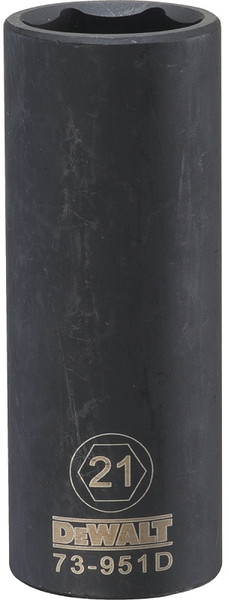 DeWALT DWMT73951OSP Impact Socket, 21 mm Socket, 1/2 in Drive, 6-Point, CR-440 Steel, Black Oxide [SKU: ORG7515315]
