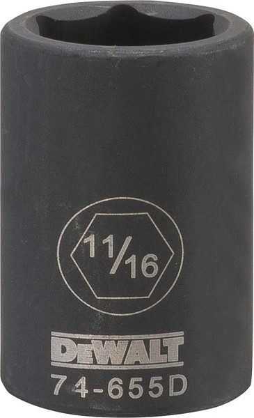 DeWALT DWMT74655OSP Impact Socket, 11/16 in Socket, 1/2 in Drive, 6-Point, CR-440 Steel, Black Oxide [SKU: ORG7516628]