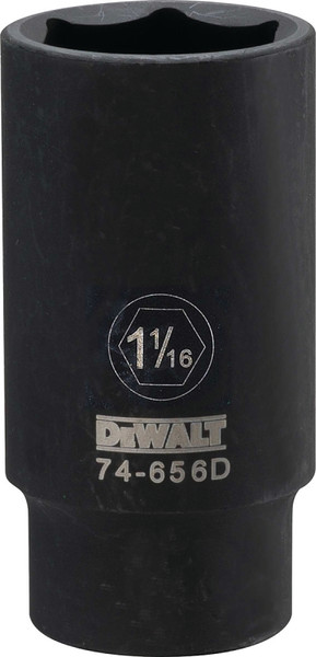 DeWALT DWMT74656OSP Impact Socket, 1-1/16 in Socket, 1/2 in Drive, 6-Point, CR-440 Steel, Black Oxide [SKU: ORG7516636]