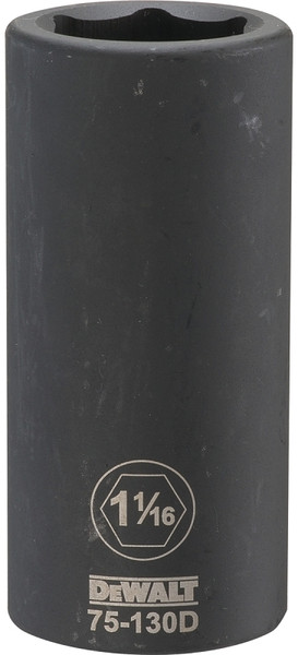 DeWALT DWMT75130OSP Impact Socket, 1-1/16 in Socket, 3/4 in Drive, 6-Point, CR-440 Steel, Black Oxide [SKU: ORG7516974]