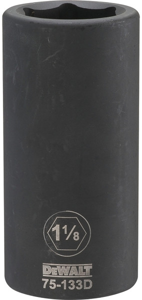 DeWALT DWMT75133OSP Impact Socket, 1-1/8 in Socket, 3/4 in Drive, 6-Point, CR-440 Steel, Black Oxide [SKU: ORG7517014]
