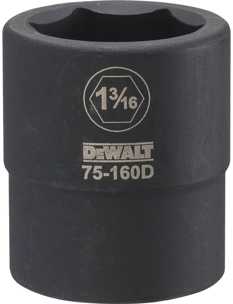 DeWALT DWMT75160OSP Impact Socket, 1-3/16 in Socket, 3/4 in Drive, 6-Point, CR-440 Steel, Black Oxide [SKU: ORG7517162]