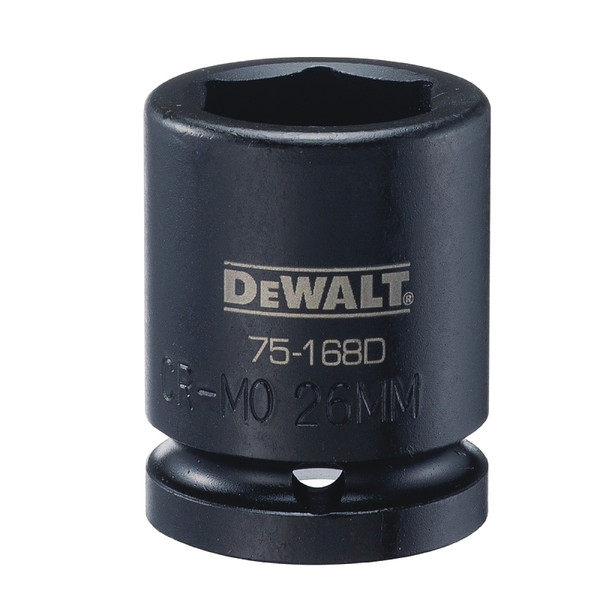 DeWALT DWMT75168OSP Impact Socket, 26 mm Socket, 3/4 in Drive, 6-Point, CR-440 Steel, Black Oxide [SKU: ORG7522675]