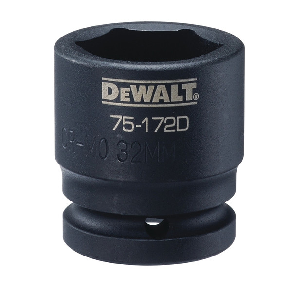 DeWALT DWMT75172OSP Impact Socket, 32 mm Socket, 3/4 in Drive, 6-Point, CR-440 Steel, Black Oxide [SKU: ORG7522774]