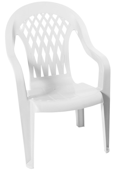 Gracious Living 11213-32 High-Back Chair, Resin, White [SKU: ORG8288763]