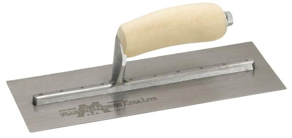 Marshalltown MXS4 Finishing Trowel, 11-1/2 in L Blade, 4-3/4 in W Blade, Spring Steel Blade, Curved Handle, Wood Handle [SKU: ORG6498687]