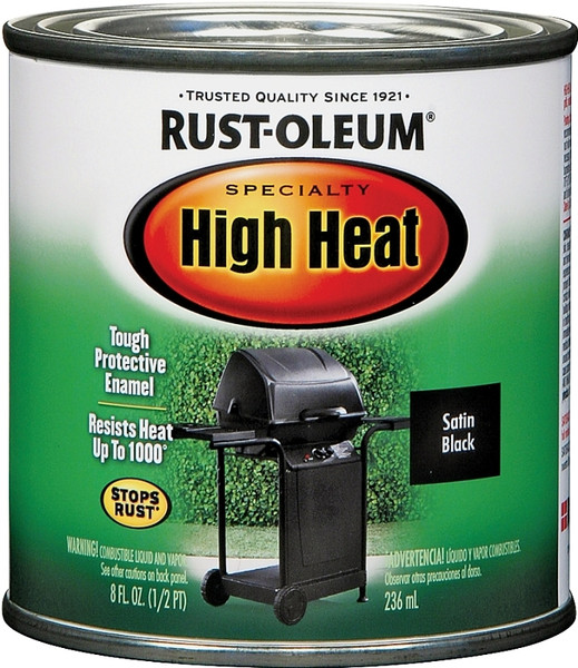 RUST-OLEUM SPECIALTY 7778730 Farm Equipment Enamel, Satin, Black, 1/2 pt Can [SKU: ORG7470636]