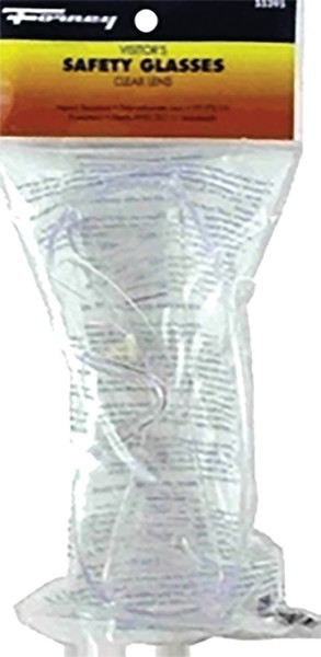Forney 55295 Safety Glasses, Polycarbonate Lens, Clear Frame [SKU: ORG8910010]