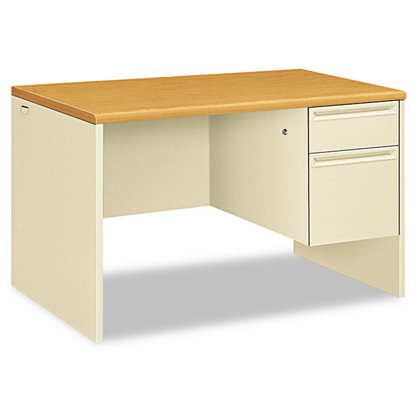 38000 Series Right Pedestal Desk, 48" x 30" x 29.5", Harvest/Putty [SKU: HON38251CL]