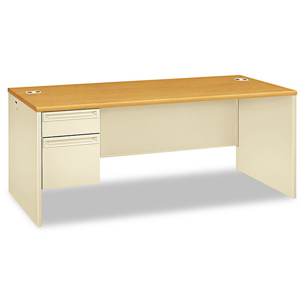 38000 Series Left Pedestal Desk, 72" x 36" x 29.5", Harvest/Putty [SKU: HON38294LCL]