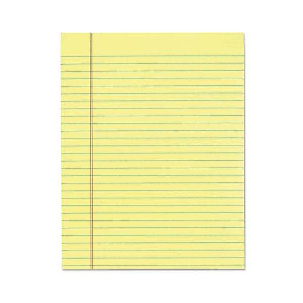 The Legal Pad" Glue Top Pads, Wide/Legal Rule, 50 Canary-Yellow 8.5 x 11 Sheets, 12/Pack [SKU: TOP7522]
