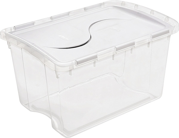 Sterilite 19148006 Storage Box, Plastic, Clear/White, 22-3/8 in L, 15-7/8 in W, 13-1/8 in H [SKU: ORG4717708]