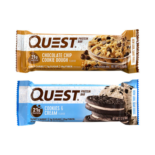 Protein Bar Value Pack, Chocolate Chip Cookie Dough, Cookies and Cream, 2.12 oz Bar, 14 Count, Delivered in 1-4 Business Days [SKU: GRR22000966]