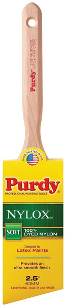 Purdy Nylox Glide 144152225 Angular Trim Brush, 2-1/2 in W, 2-15/16 in L Bristle, Nylon Bristle, Fluted Handle [SKU: ORG6989107]