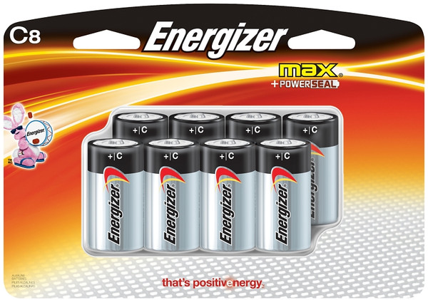 Energizer E93BP-8H Battery, 1.5 V Battery, 8350 mAh, C Battery, Alkaline, Manganese Dioxide, Zinc [SKU: ORG2927549]