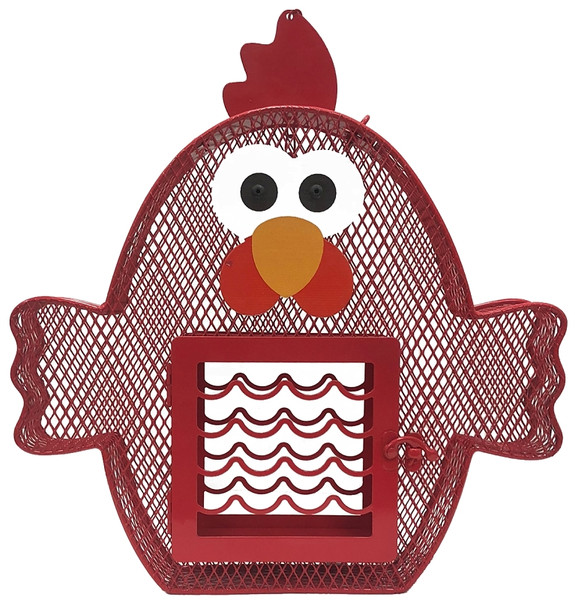 HEATH 21804 Suet and Seed Cake Feeder, Whimsical Chicken, 2 lb, Steel, Hanging Mounting [SKU: ORG8357253]