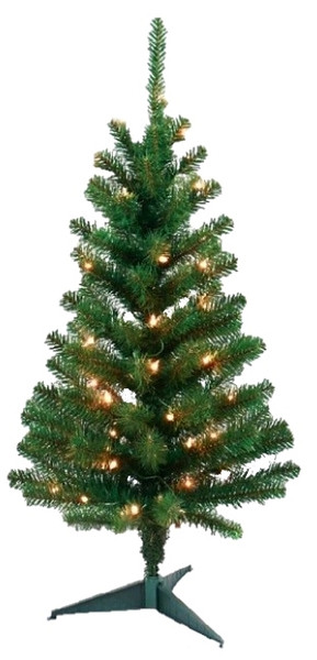 Hometown Holidays 07724 Pre-Lit Tree, 24 in H, Tillamook Fir Family, 110 V, Mini Bulb, Clear Light [SKU: ORG9401019]