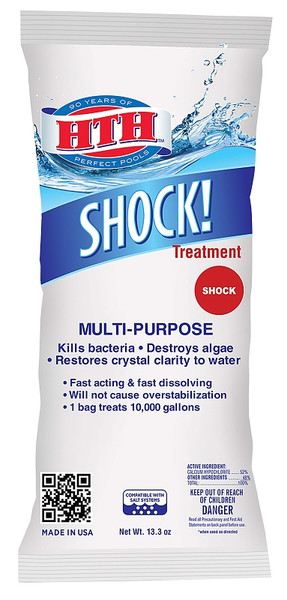 HTH 52017 Shock Treatment, Solid, Chlorine-Like, 13.3 oz Pouch [SKU: ORG9114463]