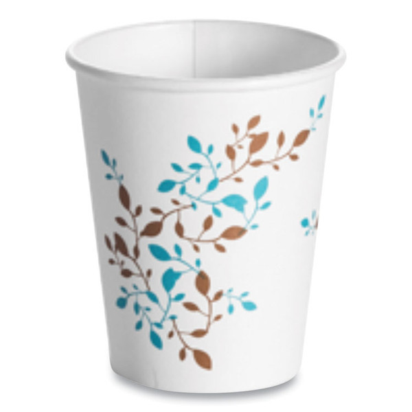 Single Wall Hot Cups, 8 oz, Vine Design, 1,000/Carton [SKU: HUH62909]
