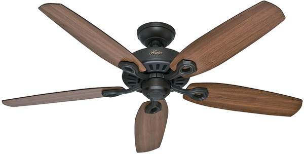 Hunter Builder Elite Series 53242 Ceiling Fan, 5-Blade, Brazilian Cherry/Harvest Mahogany Blade, 52 in Sweep, 3-Speed [SKU: ORG2887255]