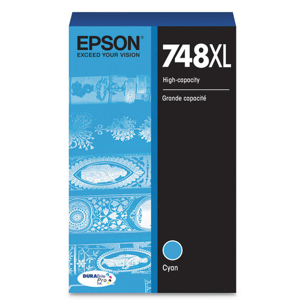 T748XL220 (748XL) DURABrite Pro High-Yield Ink, 4000 Page-Yield, Cyan [SKU: EPST748XL220]