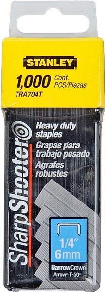 STANLEY TRA704T Narrow Crown Staple, 27/64 in W Crown, 1/4 in L Leg, Galvanized, 24 ga Gauge [SKU: ORG2444123]