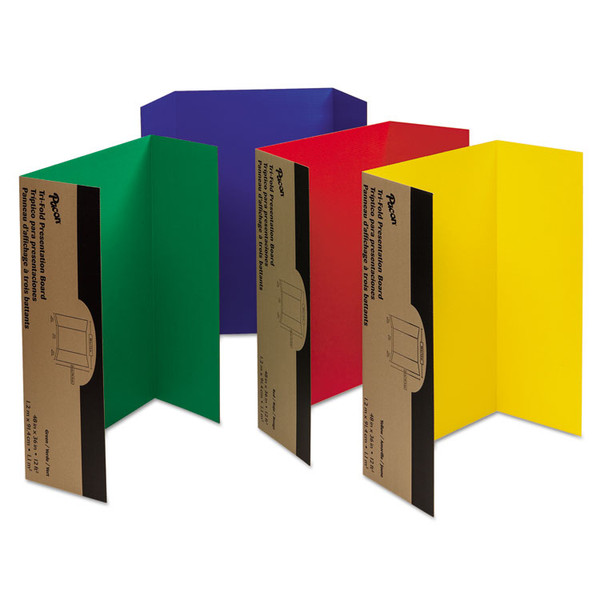 Spotlight Corrugated Presentation Display Boards, 48 x 36, Blue, Green, Red, Yellow, 4/Carton [SKU: PAC37654]
