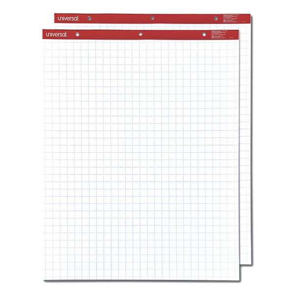 Easel Pads/Flip Charts, Quadrille Rule (1 sq/in), 27 x 34, White, 50 Sheets, 2/Carton [SKU: UNV35602]
