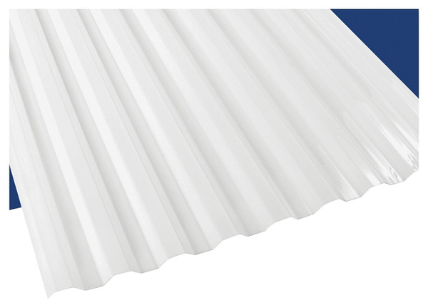 Suntuf 101891 Corrugated Panel, 10 ft L, 26 in W, Greca 76 Profile, 0.032 in Thick Material, Polycarbonate, Opal White [SKU: ORG3857257]