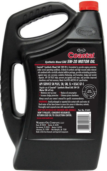 Warren 01605 Motor Oil, 5W-20, 5 qt [SKU: ORG7399355]