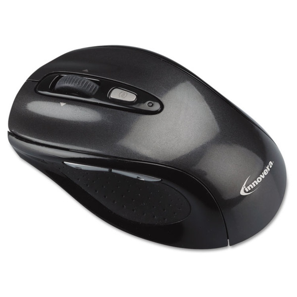 Wireless Optical Mouse with USB-A, 2.4 GHz Frequency/32 ft Wireless Range, Left/Right Hand Use, Gray/Black [SKU: IVR61025]