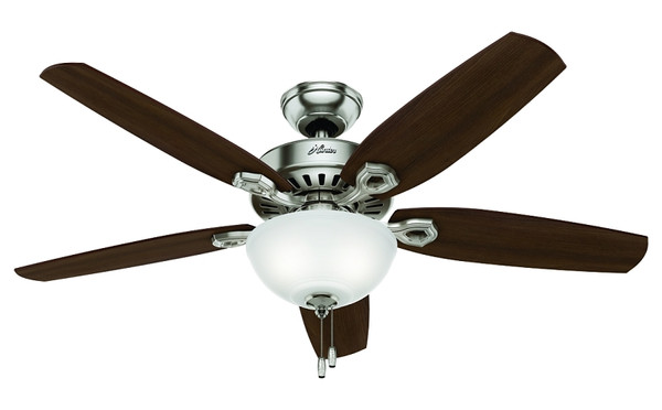 Hunter 53090 Ceiling Fan, 5-Blade, Brazilian Cherry/Stained Oak Blade, 52 in Sweep, 3-Speed, With Lights: Yes [SKU: ORG2887131]