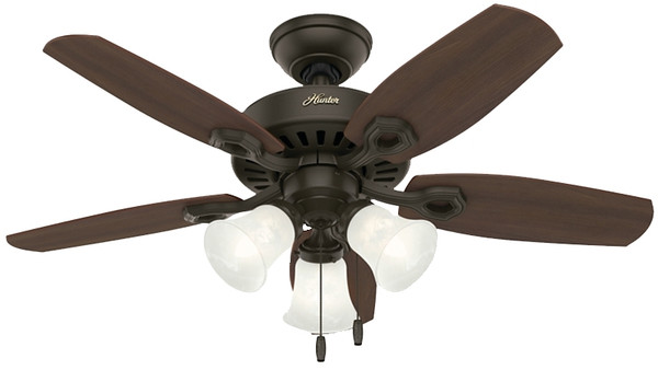 Hunter 52107 Ceiling Fan, 5-Blade, Brazilian Cherry/Harvest Mahogany Blade, 42 in Sweep, Fiberboard Blade, 3-Speed [SKU: ORG7132327]