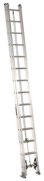 Louisville AE2200 Series AE2228 Extension Ladder, 27 ft 7 in H Reach, 300 lb, 28-Step, 1-1/2 in D Step, Aluminum [SKU: ORG2736544]