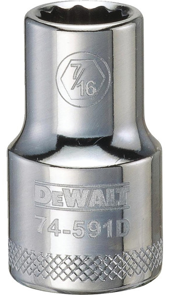 DeWALT DWMT74591OSP Drive Socket, 7/16 in Socket, 1/2 in Drive, 12-Point, Steel, Polished Chrome Vanadium [SKU: ORG7516388]