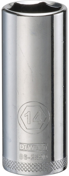 DeWALT DWMT86289OSP Drive Socket, 14 mm Socket, 1/4 in Drive, 6-Point, Steel, Polished Chrome Vanadium [SKU: ORG7518871]