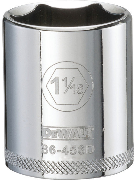 DeWALT DWMT86456OSP Drive Socket, 1-1/16 in Socket, 1/2 in Drive, 6-Point, Steel, Polished Chrome Vanadium [SKU: ORG7519572]