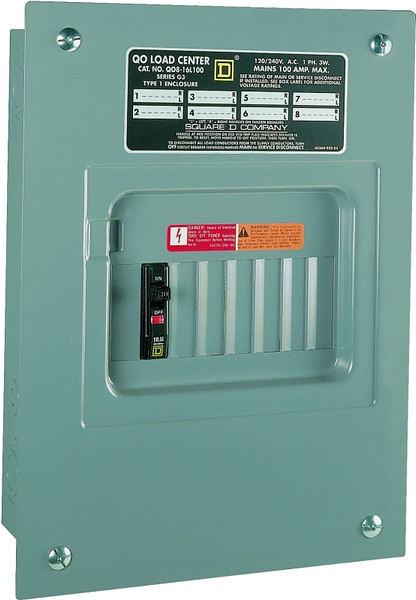 Square D QO QO816L100SCP Load Center, 100 A, 8 -Space, 16 -Circuit, Main Lug, NEMA 1 Enclosure, Plug Mounting [SKU: ORG6926067]