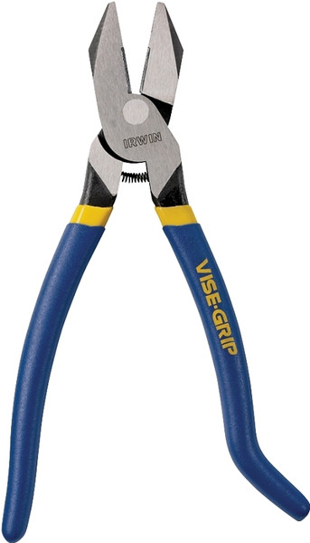 IRWIN 2078909 Iron Workers Plier, 9 in OAL, Blue/Yellow Handle, Cushion Grip Handle, 7/25 in W Jaw, 1-1/2 in L Jaw [SKU: ORG6786073]
