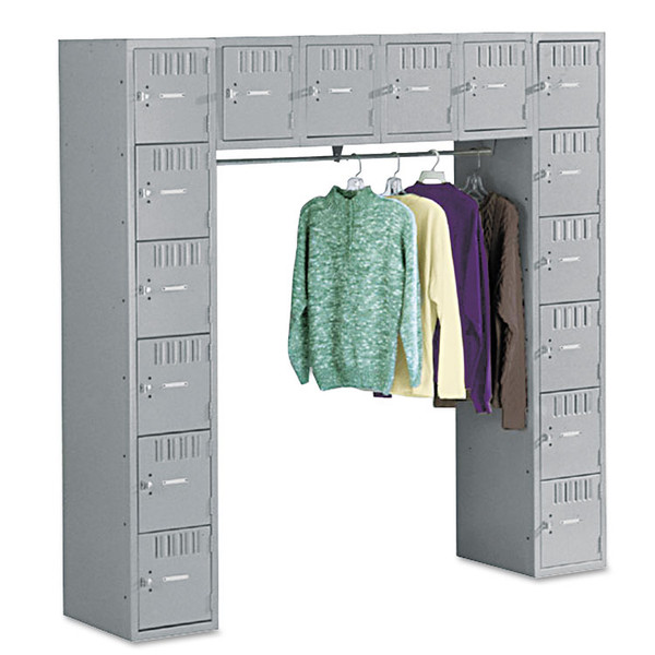 Sixteen Box Compartments and Coat Bar, 72w x 18d x 72h, Medium Gray [SKU: TNNSRS721872AMG]