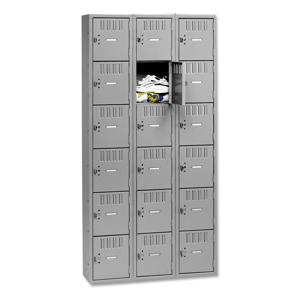 Box Compartments, Triple Stack, 36w x 18d x 72h, Medium Gray [SKU: TNNBS6121812CMG]