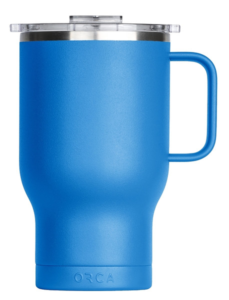 ORCA Traveler Series TR24AZ Coffee Mug, 24 oz Capacity, Whale Tail Flip Lid, Stainless Steel, Azure, Insulated [SKU: ORG8696536]