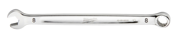 Milwaukee 45-96-9508 Combination Wrench, Metric, 8 mm Head, 5.51 in L, 12-Point, Steel, Chrome [SKU: ORG1386366]