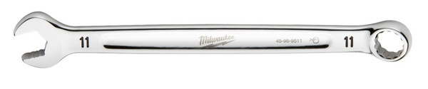 Milwaukee 45-96-9511 Combination Wrench, Metric, 11 mm Head, 6-1/2 in L, 12-Point, Steel, Chrome [SKU: ORG1386416]