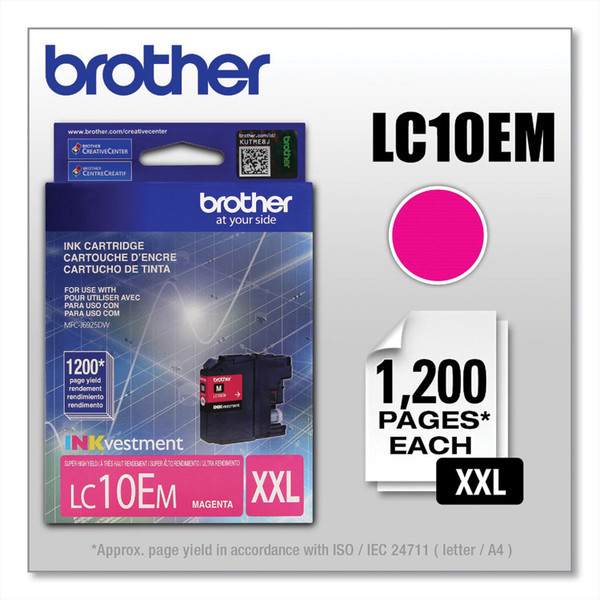 LC10EM INKvestment Super High-Yield Ink, 1,200 Page-Yield, Magenta [SKU: BRTLC10EM]